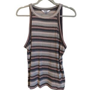BB Dakota Sleeveless Top Women's L Rayon Blend‎ Multicolor Stripe Shell Tank